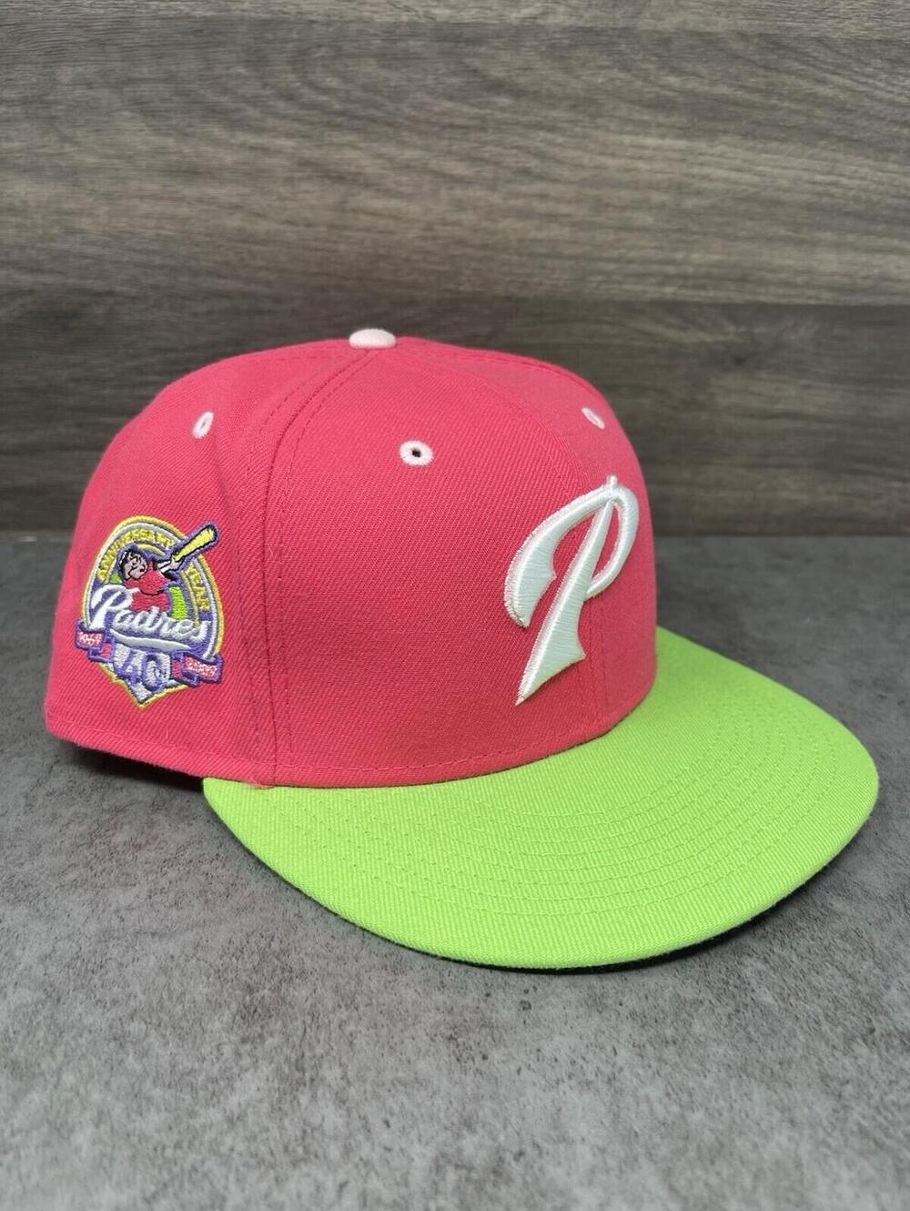 New Era San Diego Padres 40th Anniversary Fitted Hat Size 7 3/4 Green Pink
